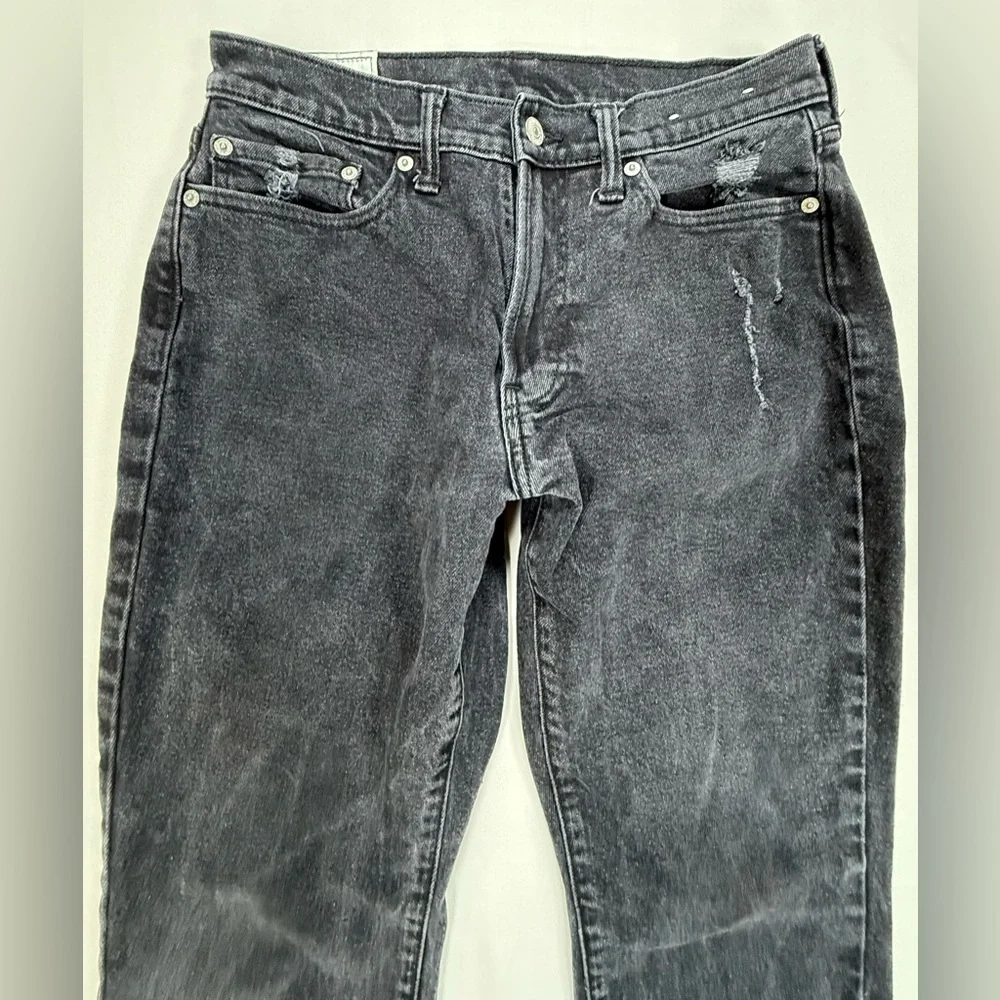 Abercrombie & Fitch Men's Washed Black Slim Straight Jeans
